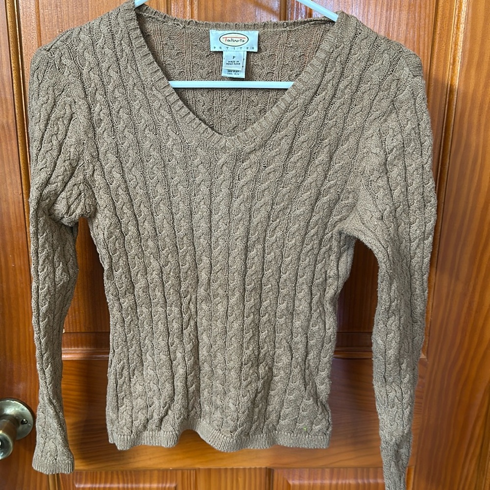 Talbots V-neck sweater. Brown. Size OP